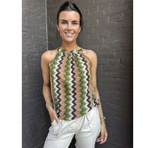 Top Halter lurex groen