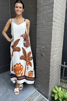 Jurk Palm off white
