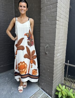Jurk Palm off white
