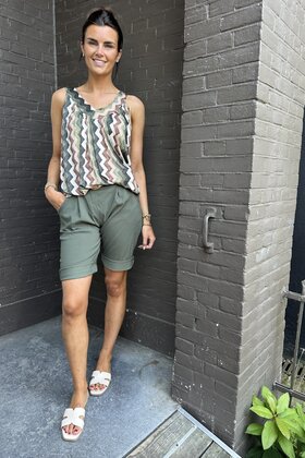 Top Travel print groen