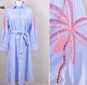 Jurk Paris streep/roze