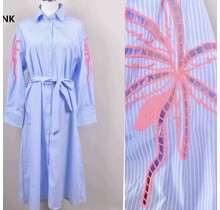 Jurk Paris streep/roze