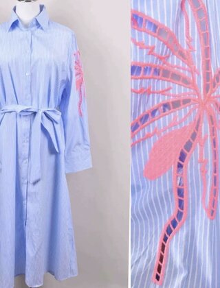 Jurk Paris streep/roze