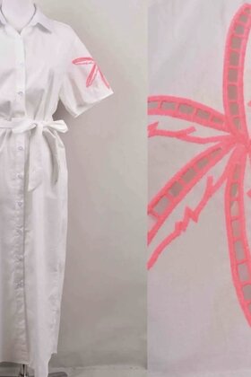Jurk Paris wit/roze
