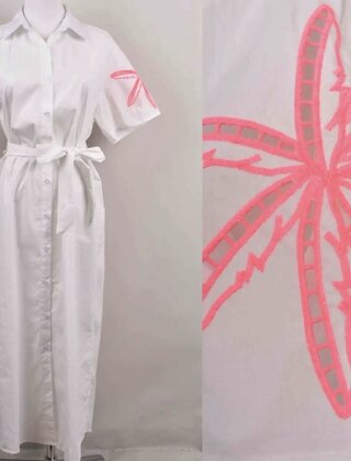 Jurk Paris wit/roze