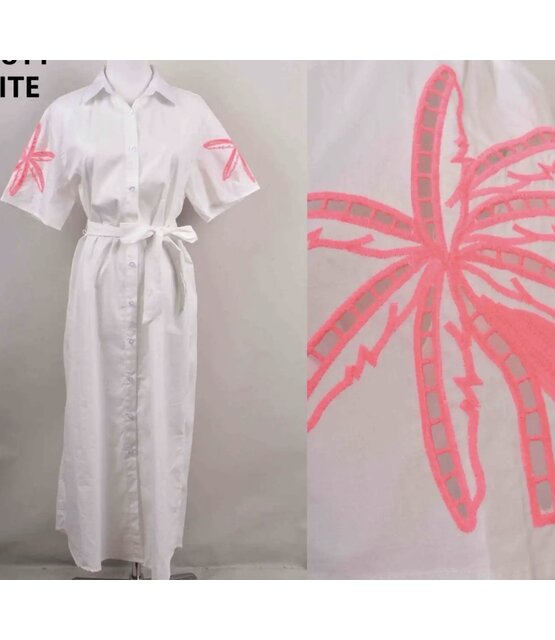 Jurk Paris wit/roze