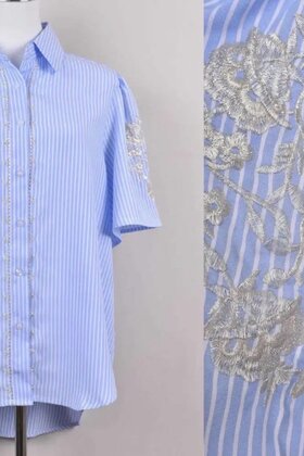 Blouse Saar blauw streep