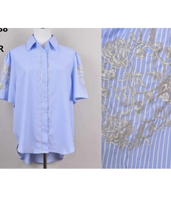 Blouse Saar blauw streep