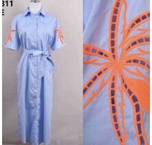 Jurk Paris blauw/oranje