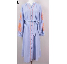 Jurk Paris streep/oranje