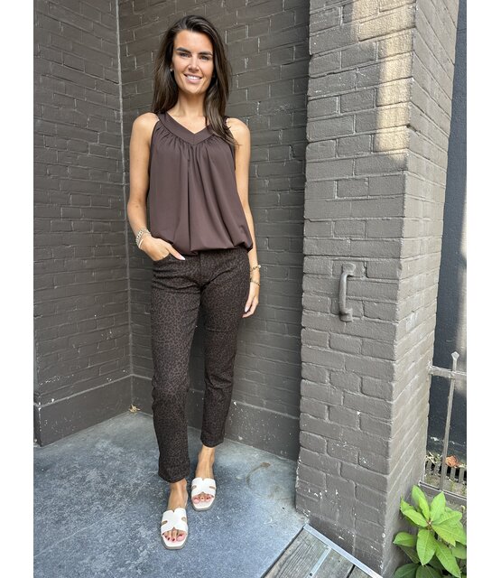 Jeans Mom Panter Bruin