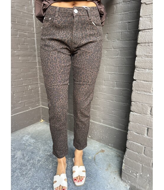 Jeans Mom Panter Bruin