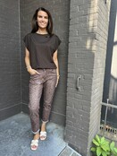 Jeans Mom Panter Camel