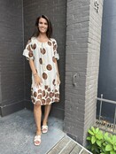 Jurk Natasja Dots Beige/Bruin