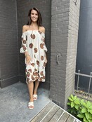 Jurk Natasja Dots Beige/Bruin