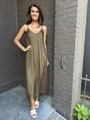 Jurk Metallic Bruin