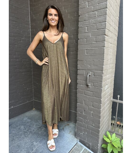Jurk Metallic Bruin