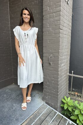 Jurk Ruffle Beige