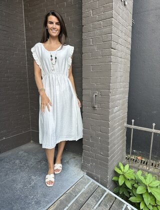 Jurk Ruffle Beige