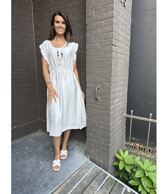 Jurk Ruffle Beige