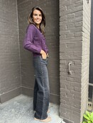 Jeans wide leg Studs Zwart