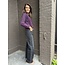 Jeans wide leg Studs Zwart