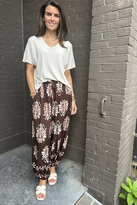 Broek Mandy Print Bruin