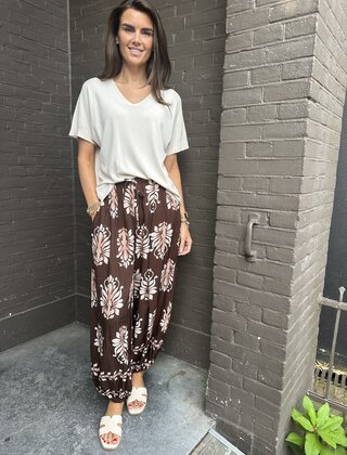 Broek Mandy Print Bruin
