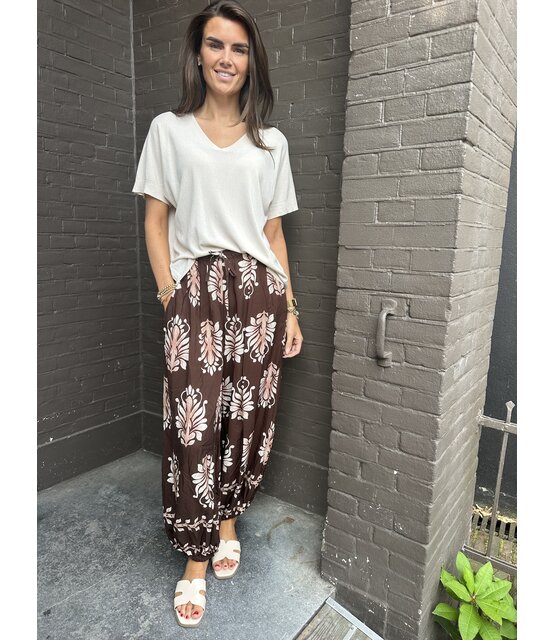 Broek Mandy Print Bruin