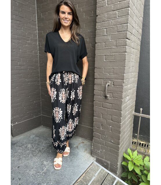 Broek Mandy Print Zwart