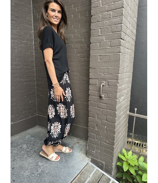 Broek Mandy Print Zwart