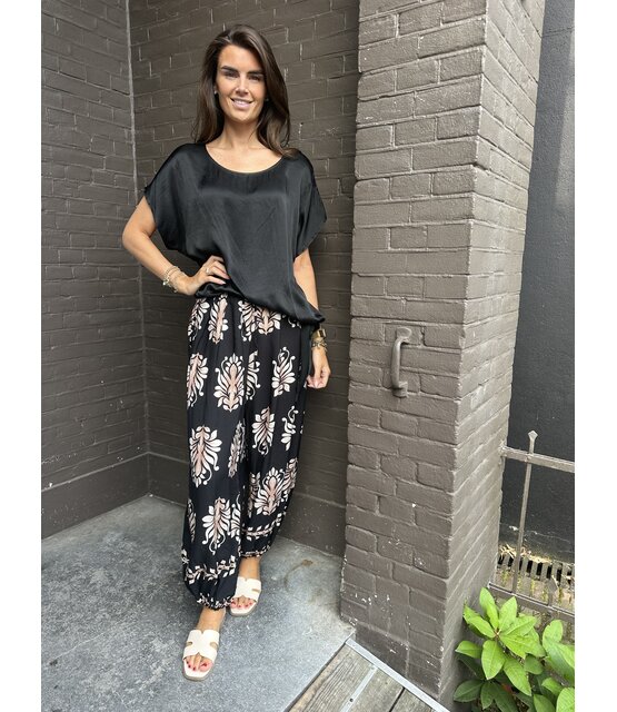 Broek Mandy Print Zwart