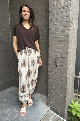 Broek Mandy Print Beige