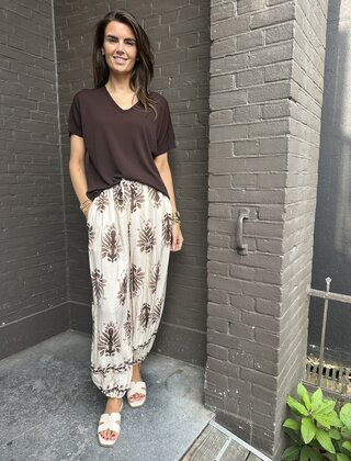 Broek Mandy Print Beige