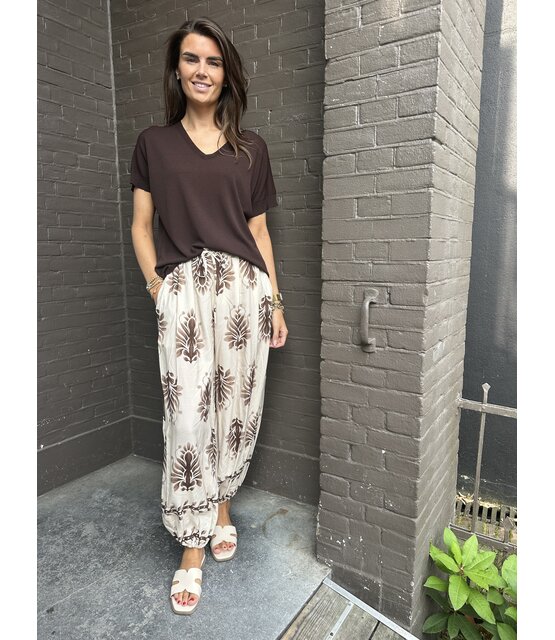 Broek Mandy Print Beige