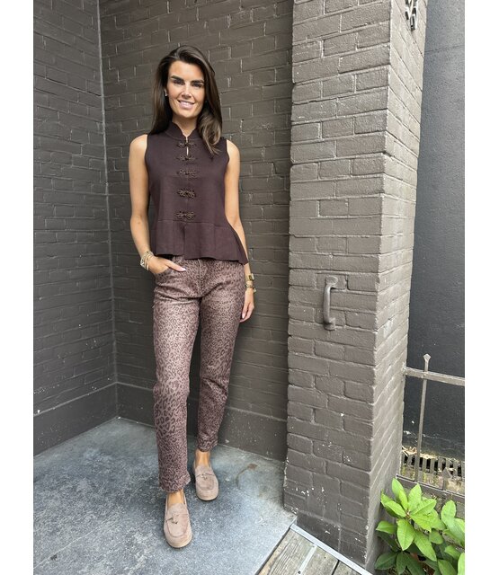 Jeans Mom Panter Camel