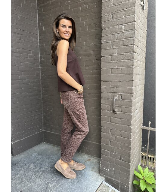 Jeans Mom Panter Camel