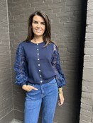 Vest Roos Donkerblauw