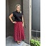 Rok Tule Stip Bordeaux/Zwart
