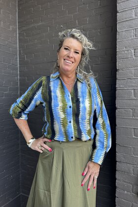 Blouse Huda Blauw/groen