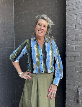 Blouse Huda Blauw/groen