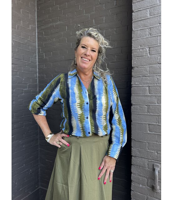 Blouse Huda Blauw/groen