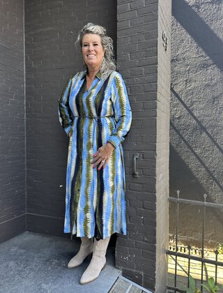 Jurk Hiltje Blauw/groen