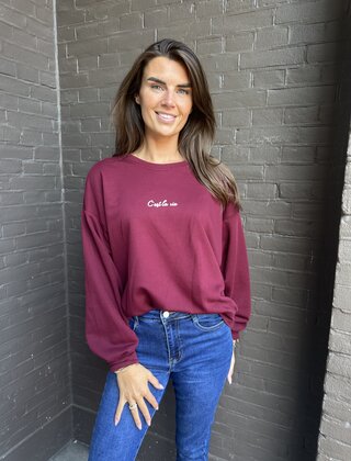 Sweater C'est la vie Bordeaux