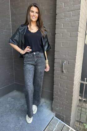 Jeans Panter Wide Leg Grijs