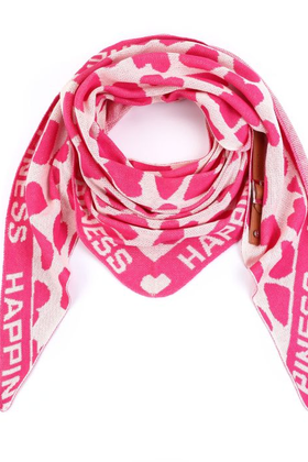 Sjaal Happiness Panter Roze