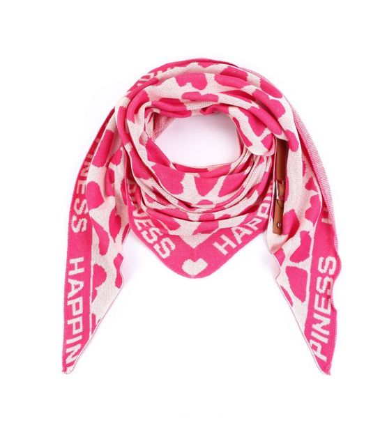 Sjaal Happiness Panter Roze