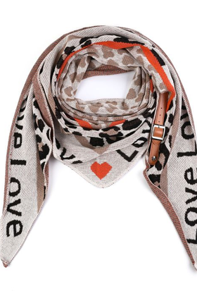 Sjaal Love Panter beige