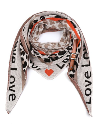 Sjaal Love Panter beige