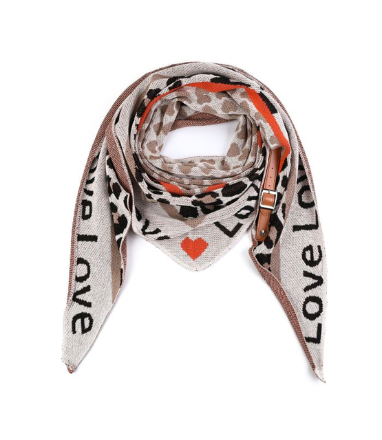 Sjaal Love Panter beige